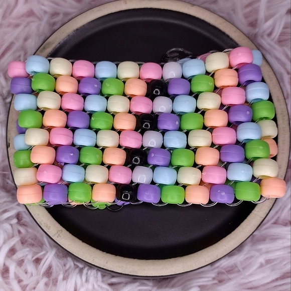 ALIEN Rainbow Pastel Matte Kandi Cuff Bracelet - Picture 4 of 8